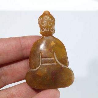 Chinese jade carved jade Buddha pendant statue F154 4