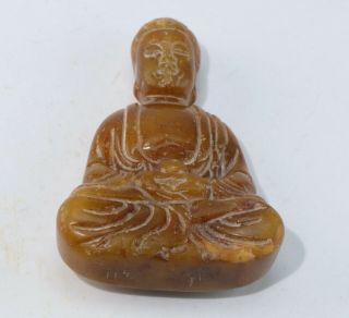 Chinese jade carved jade Buddha pendant statue F154 5