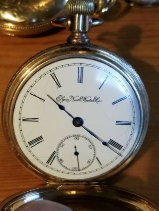 1894 Elgin Pocket Watch,  18k gold plated half hunter 2