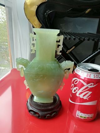 Antique / Vintage Chinese Hand Carved Jade Vase