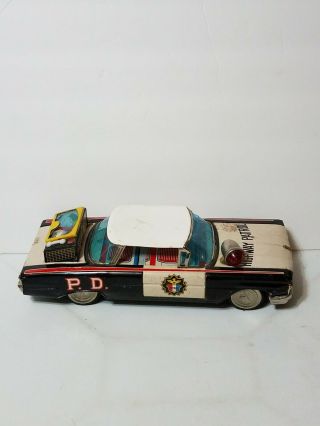 Oldsmobile 88 Highway Patrol Tin Toy Friction Car Ichiko Japan Parts Or Restore
