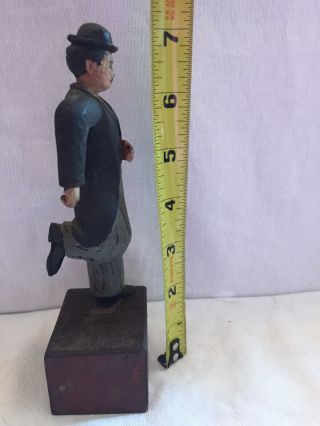 Antique Wooden “Charlie Chaplin” Figure 7” Hand Carved And Painted RARE 6