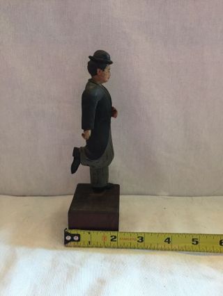 Antique Wooden “Charlie Chaplin” Figure 7” Hand Carved And Painted RARE 7