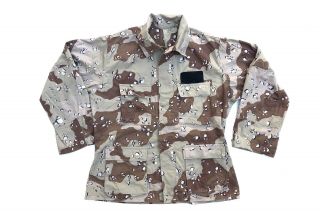 Us Military Desert Storm 6 Color Chocolate Chip Bdu Shirt Large Reg Dated 1986