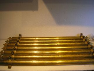 Victorian Brass Stair Rods X11,  X 18 Clips Old Antique Length 755mm Maker H&s