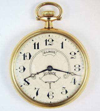 ILLINOIS 23 JEWEL 12 SIZE GRADE 410 SCARCE MODEL 6 TOP GRADE POCKET WATCH 2