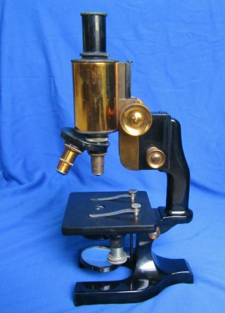 Vintage Antique Spencer Brass Microscope Optical W/ Case