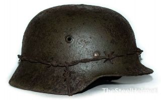 Ww2 German Helmet M40 Size 66.  The Battle For Stalingrad.  World War Ii Relic