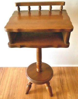 Mid Century Colonial/early American Solid Maple Telephone/phone Stand/table