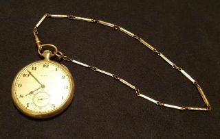 Vintage 1890 Elgin Pendant Watch With Chain 17 Jewel S/n 3981062
