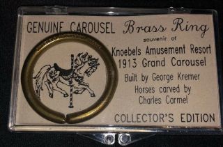 1913 Knoebels Amusement Park Carousel Brass Ring Antique Souvenir