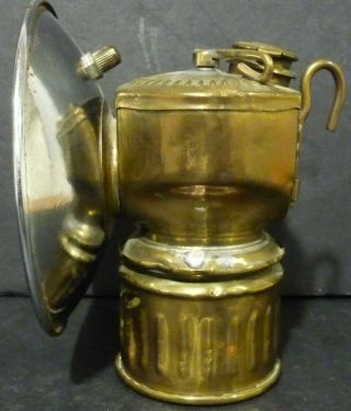 Vintage Justrite Miners Carbide Brass Lantern Lamp Light 4 " X 4 1/2 "