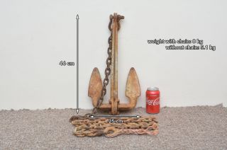 Old Boat Anchor Yacht Vintage Nautical Display 46 Cm / 5.  1 Kg - Postage