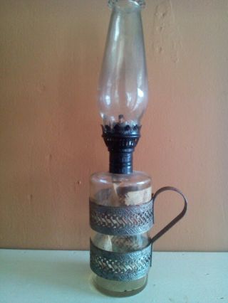 Vintage Antique 1920s Night Light Or Nursery Oil Lamp