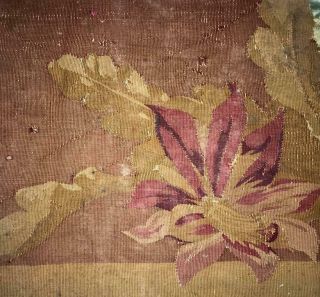 59.  5 Cm Large Scale Timeworn 19th Century French Aubusson Tapestry Fragment