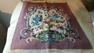 Vintage Dining Chair Tapestry Seat Completed Edwardian Style 42x36cm