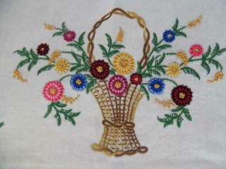 Vintage French Tablecloth - Hand Embroidery