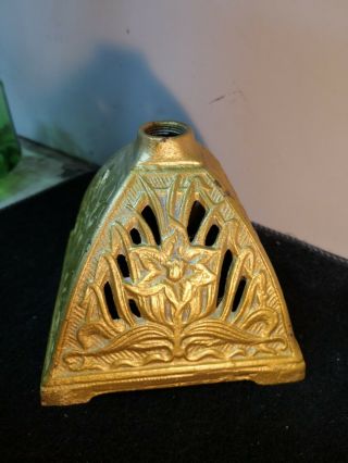 Vintage Antique Victorian Gold Cast Iron Oil Lamp Base