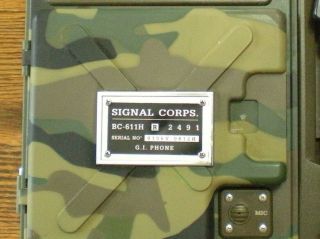 U.  S.  ARMY telephone Vintage Signal Corps BC - 611h G.  I.  walkie - talkie style phone 5