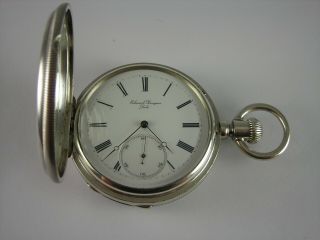 Antique Edward Perregaux 17 Jewel Early Stem Wind Pocket Watch.  Silver.  1800 