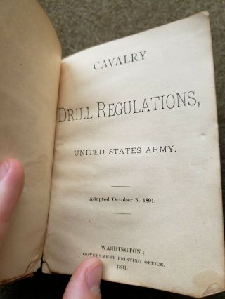 Indian wars US Army Cavalry Tactics Book 1891 2