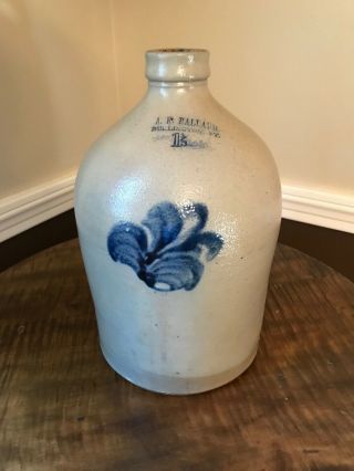Ak Ballard Antique Stoneware Floral 1 1/2 Gallon Jug