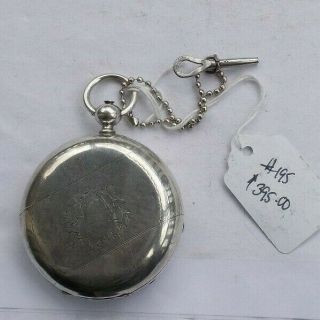 Rare Vintage Jumbo 2.  25 " Coin 800 Silver Key Wind Pocket Watch Mj Tobias Look Nr