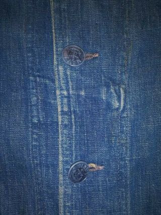 1940s WW2 US Navy Denim Deck Jacket SM Shawl Collar Jumper Org Buttons 10