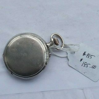 Vintage 2 " Coin 800 Silver Wind Up Pocket Watch Hebdomas 8 Days Swiss Ancre Look