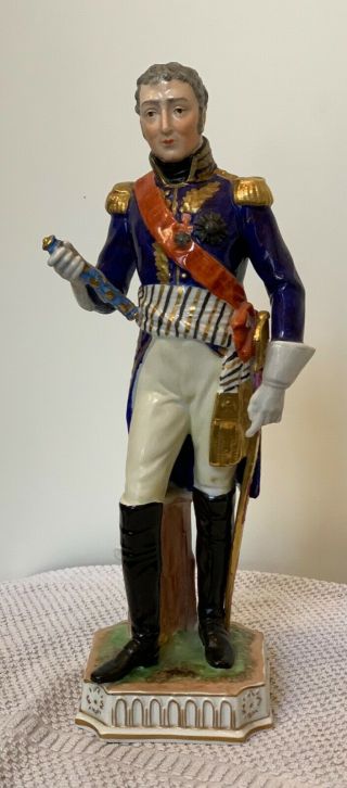 Antique French Military Soldier Porcelain Figurine German