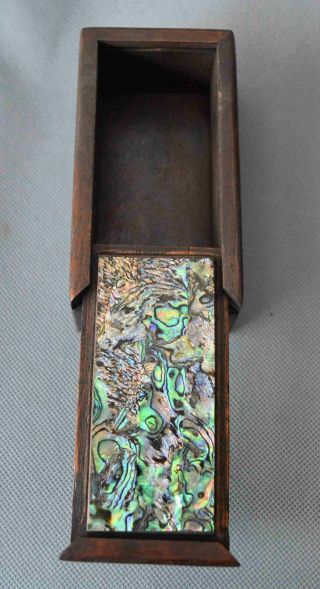 Art Collectable Boxwood Inlay Conch Carve Usable Handwork Ancient Jewelry Box 4