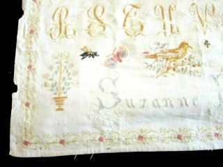 19th Century French Child ' s Hand Stitched Sampler 3