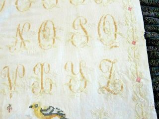 19th Century French Child ' s Hand Stitched Sampler 5