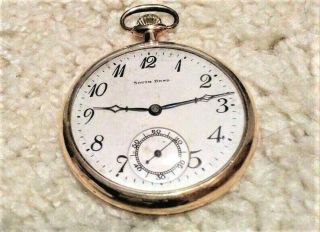 South Bend Studebaker Pocket Watch 12 Size 21 Jewels.