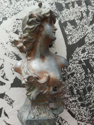 Antique 1890 Art Nouveau Cast Spelter Bust " Judith " By Sculptor Franz Iffland