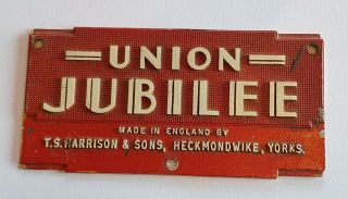 Vintage 6.  5 " Art Deco Union Jubilee Cast Plaque/plate/sign From 30 