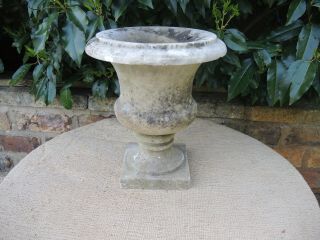 Small Antique Marble Stone Garden Urn 31 Cm High (476)