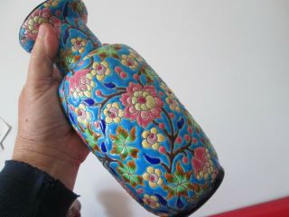 Antique - Longwy Art Pottery - 9 1/2 In Vase - French -