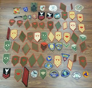 70x Vintage Miscellaneous Military/police Sew On Patches