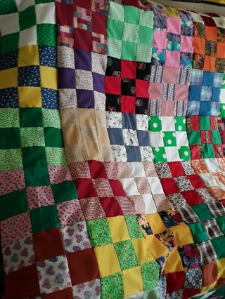 9 Patch Quilt Top Size 82 X 105