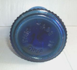 VINTAGE DECORATIVE MINI BLUE GLASS OIL LAMP MADE IN HONG KONG - RARE 4