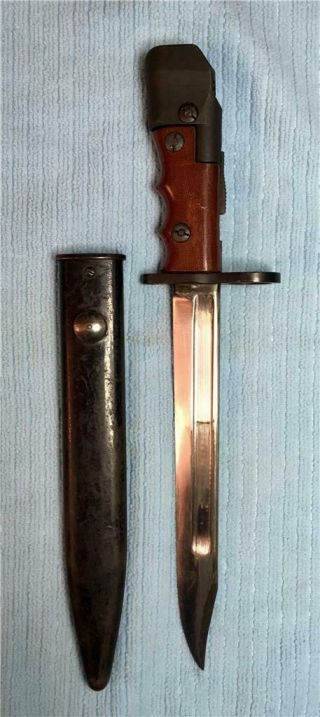 British No.  7 Mki Bayonet W/ Correct Scabbard For No.  4 Rifle & Mk V Sten Gun