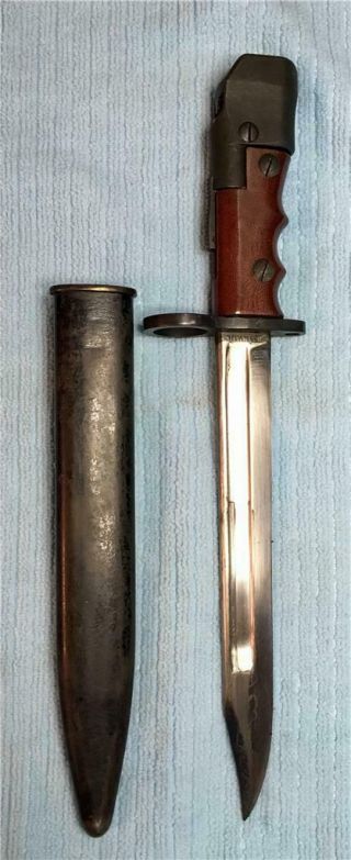 British No.  7 MkI Bayonet w/ Correct Scabbard for No.  4 Rifle & Mk V Sten Gun 2