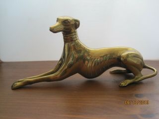 Vintage Art Deco Brass Greyhound Figurine.