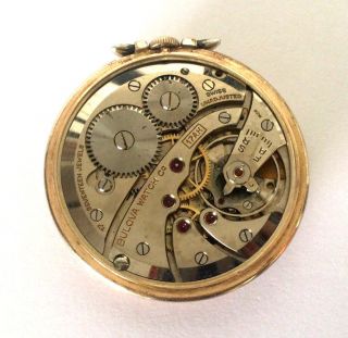 Vintage Bulova 17ah Movt Gold Filled Swiss Pocket Watch 42.  5 Mm Case