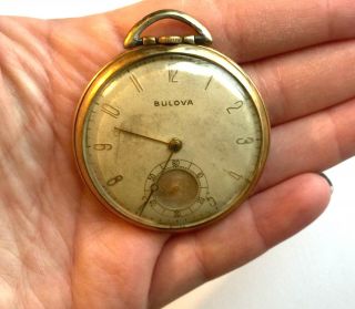 Vintage Bulova 17AH Movt Gold Filled Swiss Pocket Watch 42.  5 mm Case 2