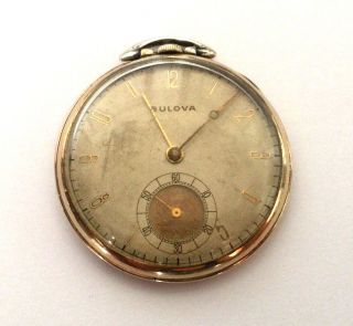 Vintage Bulova 17AH Movt Gold Filled Swiss Pocket Watch 42.  5 mm Case 3