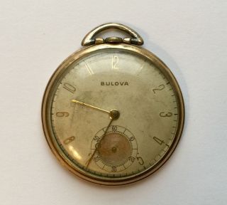 Vintage Bulova 17AH Movt Gold Filled Swiss Pocket Watch 42.  5 mm Case 4