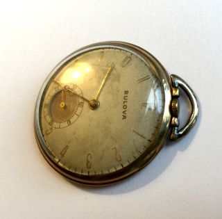 Vintage Bulova 17AH Movt Gold Filled Swiss Pocket Watch 42.  5 mm Case 5