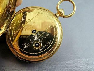 Patek Philippe Geneva 18K Gold Pocket Watch Runs Estate Find Dated 1874 2
